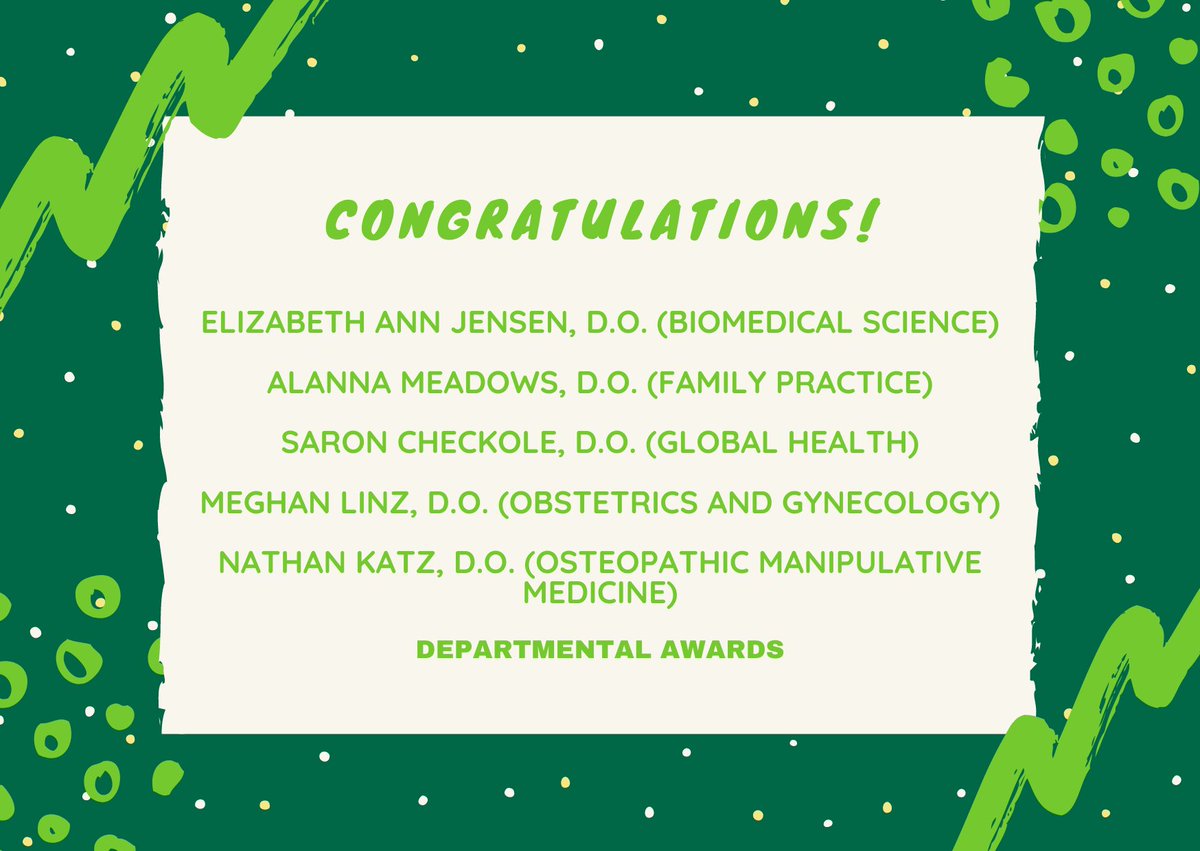 Heritage College (@ouhcom) on Twitter photo Congratulations to Elizabeth Ann Jensen, <a href="/alanna_meadows/">Alanna</a>, <a href="/CheckoleS/">Saron Checkole</a>, <a href="/LinzMeghan/">Meghan Linz</a> and Nathan Katz, <a href="/nkatzbw/">Nathan Katz DO</a> for their respective Departmental Awards! #OUHCOM #MedTwitter #OHIOGRAD2022 Congratulations to Elizabeth Ann Jensen, <a href="/alanna_meadows/">Alanna</a>, <a href="/CheckoleS/">Saron Checkole</a>, <a href="/LinzMeghan/">Meghan Linz</a> and Nathan Katz, <a href="/nkatzbw/">Nathan Katz DO</a> for their respective Departmental Awards! #OUHCOM #MedTwitter #OHIOGRAD2022