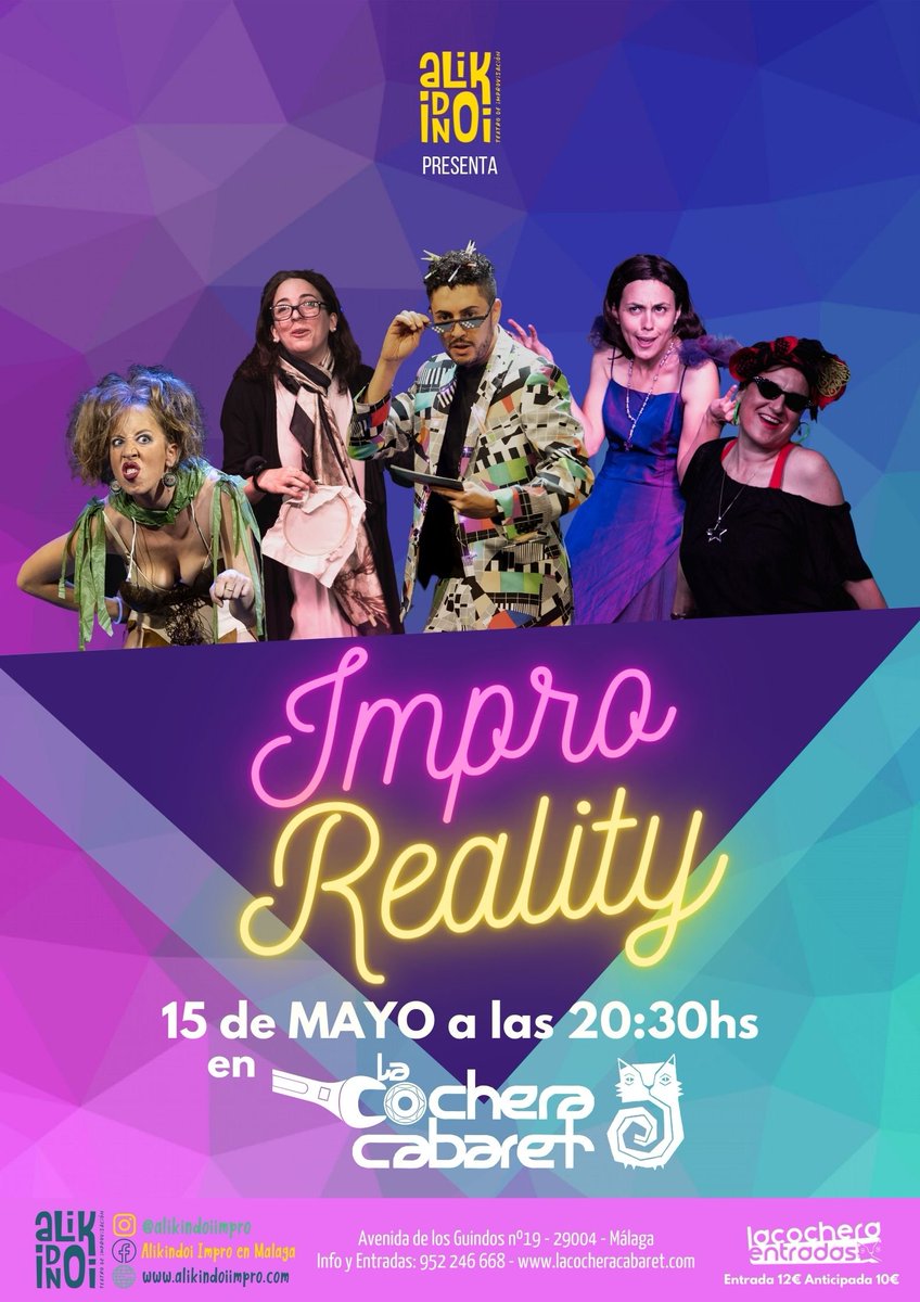 RafaFriasComico's tweet photo. #Malaga el reality definitivo llega a @lacocheracabare el domingo 15 de mayo
Tardando estáis 👉 https://t.co/8ziuwiKlkh
#ImproReality https://t.co/lQ0cauTecS