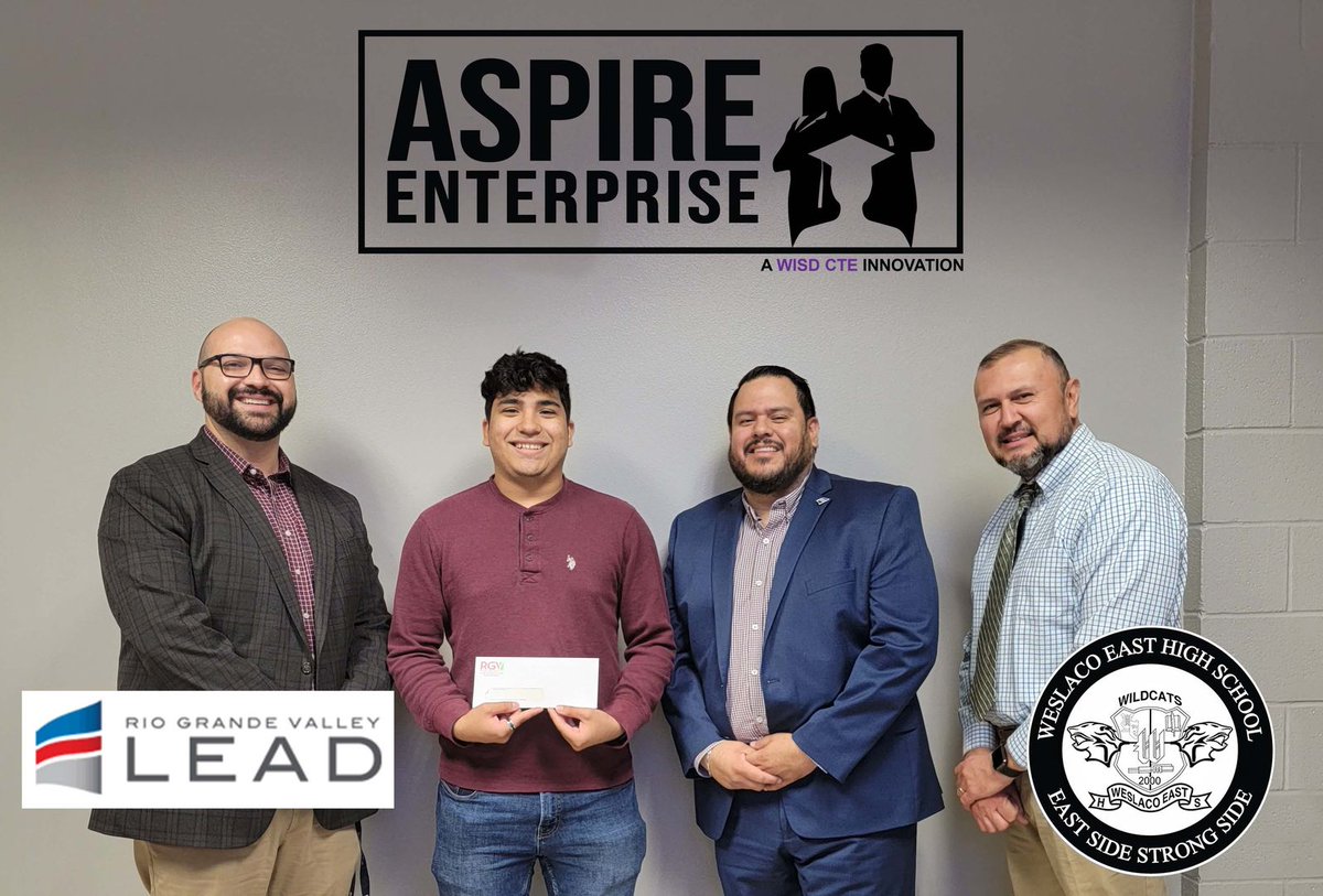 AspireRGV's tweet photo. Thank You to Mr. Luis Rodriguez executive director of RGVLEAD for coming to present our winning teams with their awards.🙌🏅
#Weareaspireenterprise #RGVLEAD #Proud #Congratulations
@WeslacoISD @CTEWeslaco @rgvlead_tx @WeslacoEastHigh https://t.co/51jBMonfZ7