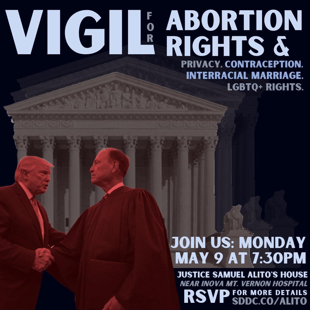 ShutDown_DC's tweet image. Justice Alito thinks he can take away our rights. But our rights are fundamentally ours. We're showing up to tell him in person. 

#BansOffOurBodies #AbortionIsHealthCare #AbortionIsEssential