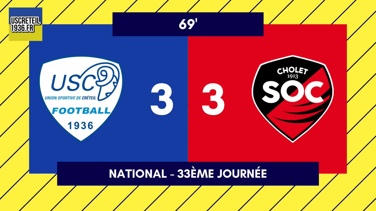 uscreteil1936's tweet photo. 69' | Incroyable ! On va aller chercher ce maintien !
US Créteil 🔵 3-3 🔴 SO Cholet
#NationalFFF #USCLSOC https://t.co/JvxZw8epjX