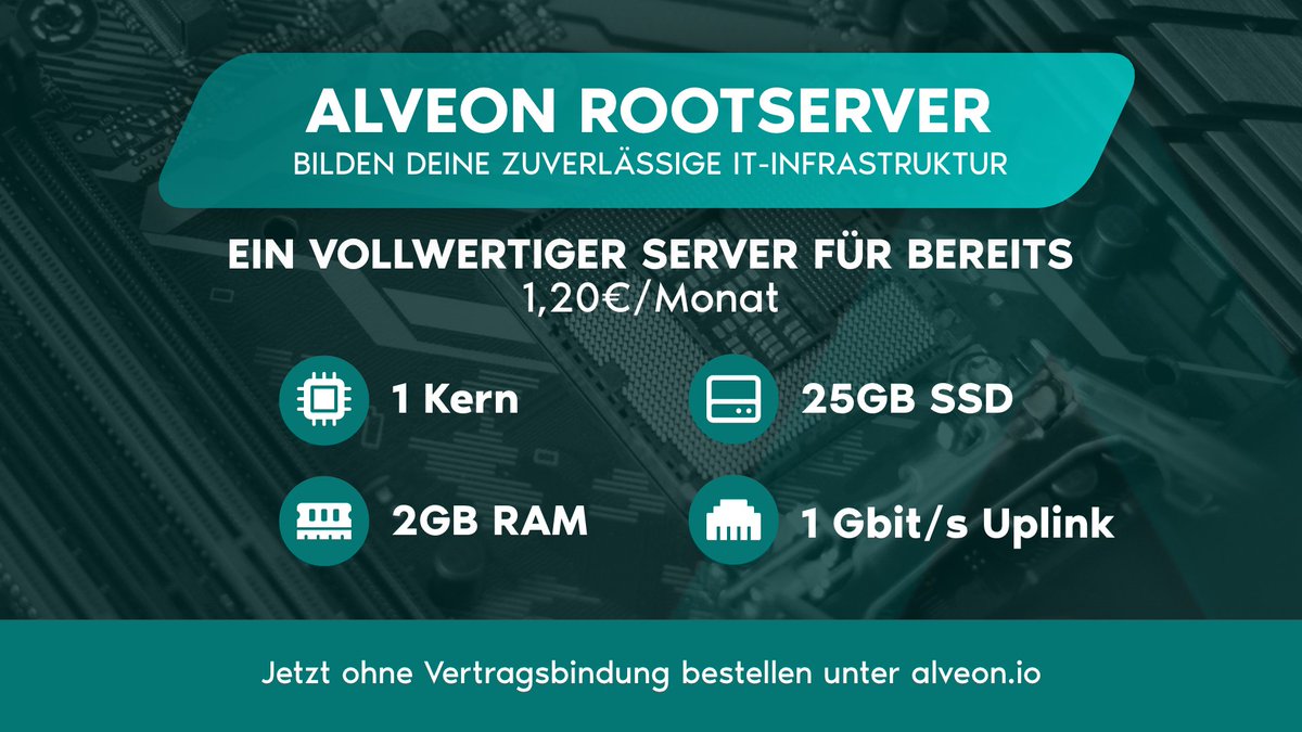 AlveonIo's tweet photo. Na, kleines Schnäppchen gefällig? 😎
Sichere Dir einen unserer Server ab bereits 1,20€ im Monat! 🔥

➥ https://t.co/VEV9eGlVHB https://t.co/znAR7XHWjj