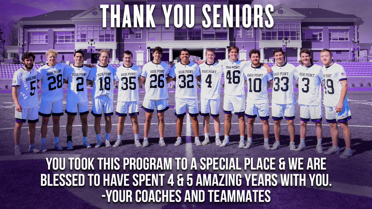 HPUMensLax's tweet photo. Thank you seniors!💜

#KTS x #GoHPU https://t.co/uHAa3J6KH5