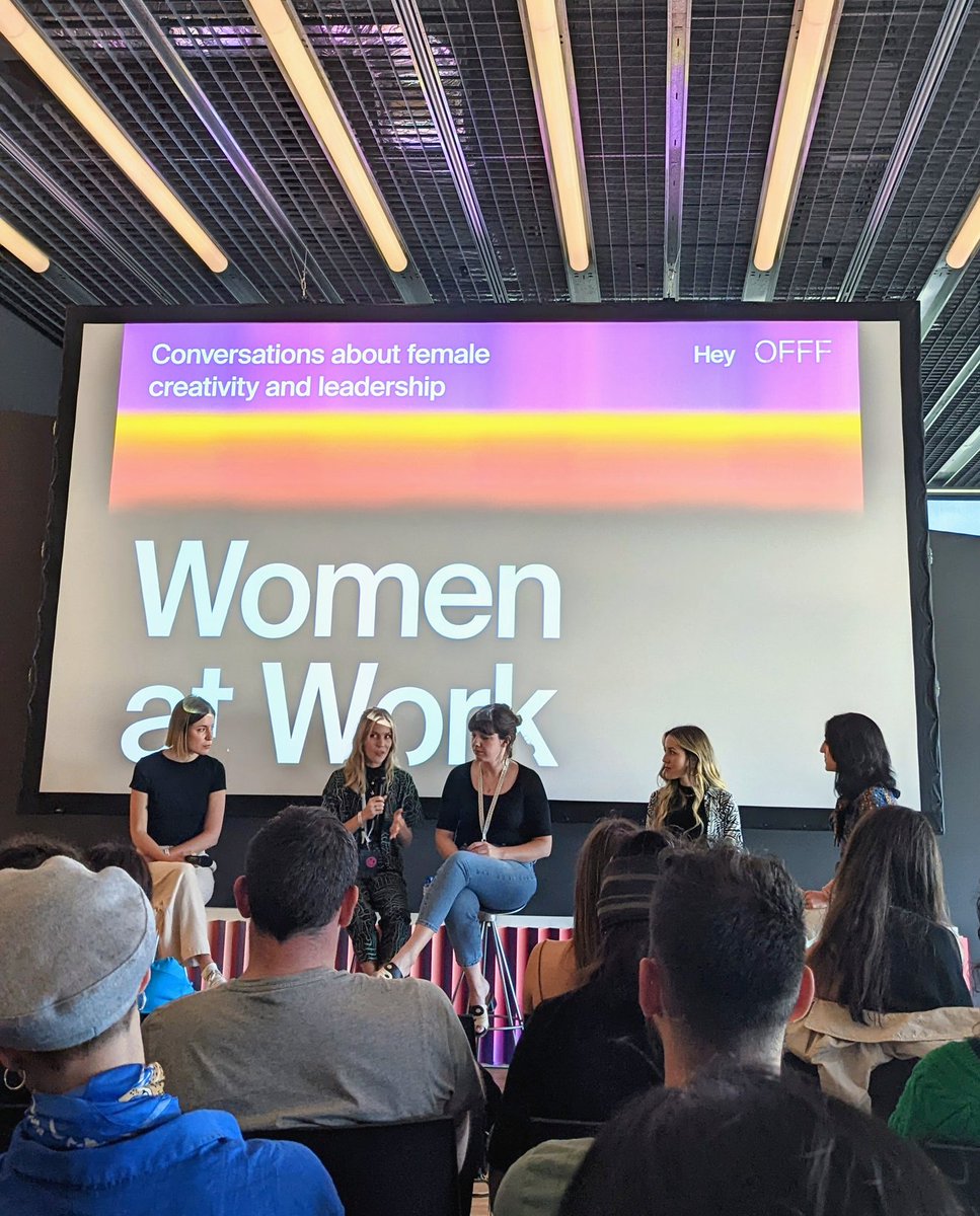 Much needed conversation with <a href="/RebekaArce/">Rebeka Arce</a> <a href="/tinatoulidesign/">Tina Touli</a> &amp; <a href="/OkMotionClub/">Ok Motion Club</a>! 

Thanks @OFFFest and <a href="/Heystudio/">Hey</a> for putting this together! 💜