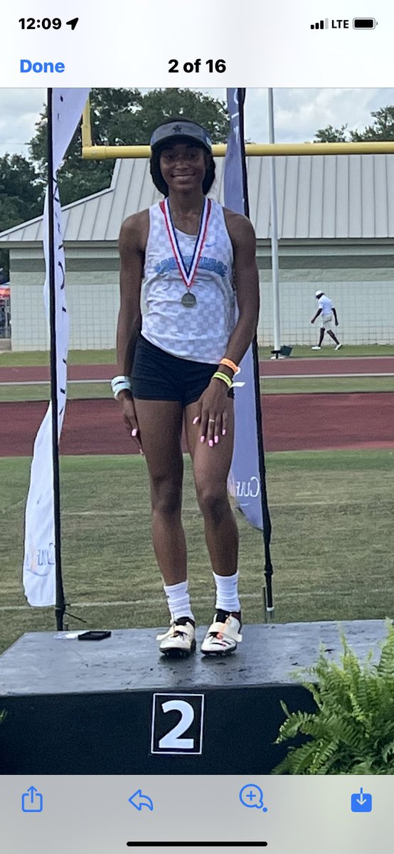 Northridge Lady Jags had a good start to the State Track Meet yesterday: Rashni Walker - Javelin 141’3” State Champion(L), &amp; Khadira Gipson - Triple Jump 37’7” runner-up(R). Here we come day 2, after 2 weather delays. 😁💙🖤