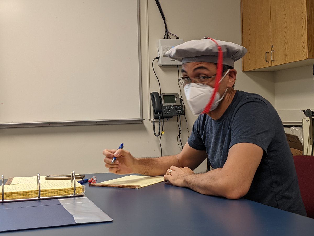 Dr. Murray in group meeting showing off his MIT tam. 

Just kidding, we asked him to wear it to enjoy the tassel swinging during discussions 😛