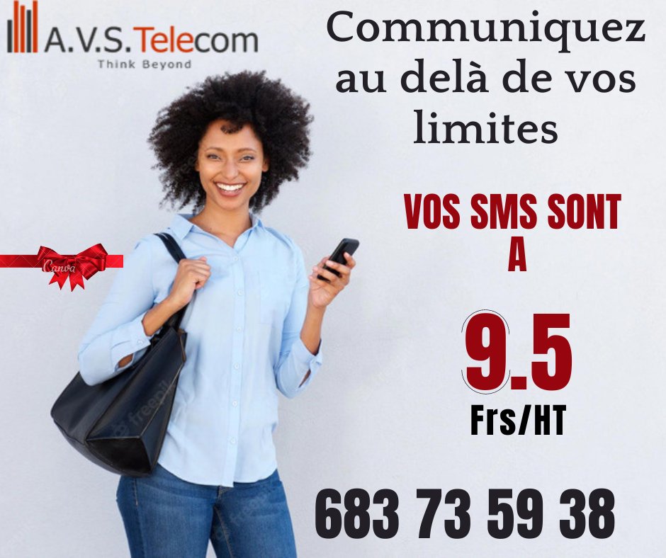 StoreAvs's tweet photo. Qui parle de LIMITE avec les #bulksms #AVSTelecom?

Achetez vos pack à partir de 9,5 Frs/HT le SMS.

683 73 59 38 https://t.co/6BTbKKePu9