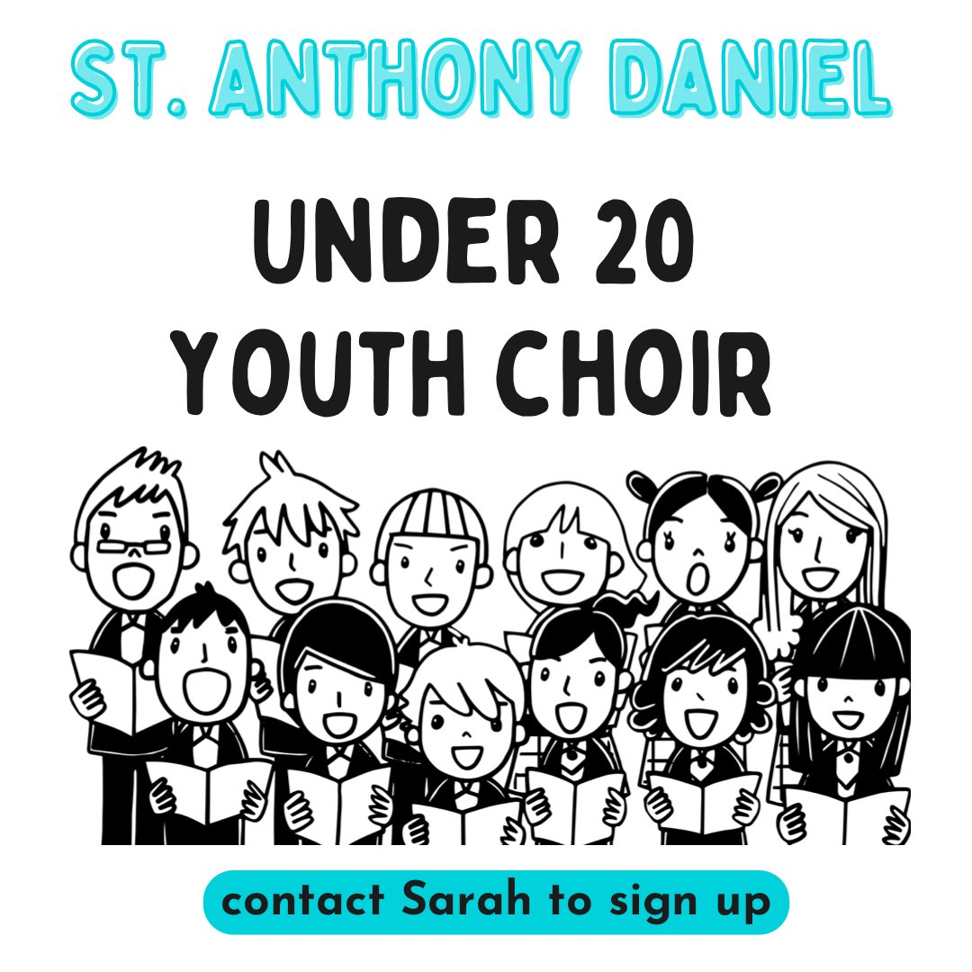 StAnthonyD_KW's tweet photo. Hey @SJPIIsuns @StDanielTBirds @Cdn_Martyrs friends!  We’re starting our Under 20 Youth Choir again 🎸 We’ll sing once a month at the 5 PM Mass.  Our first Mass is May 28.  We can’t wait to hear your voices fill the church again! https://t.co/wXdyVHrW8X