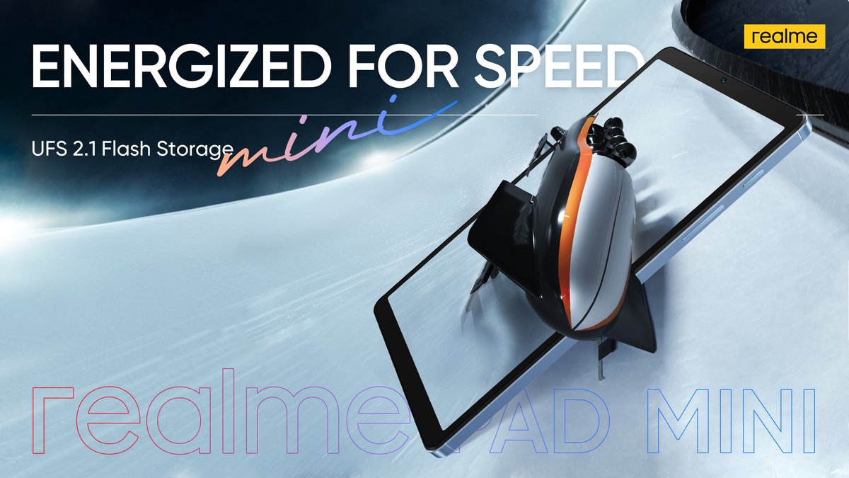 realme_nl's tweet photo. Uw momenten, klaar in een oogwenk.
Ga sneller naar je games, foto's en apps op #realmePadMini
met UFS 2.1 Flash Storage.
#MiniIsMighty https://t.co/oVYmS5voDM