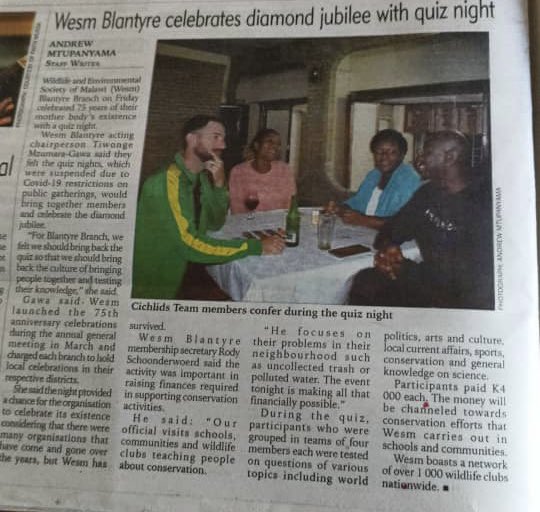 NyasaEmpress's tweet photo. #ICYMI We had a good run last Friday at the WESM quiz. Name the birds hit us hard. Overall, we came in 6th place and in the raffle draw, @lyle0330 and I won 3 prizes. 2 vouchers - 1 for Mijn kitchen and 1 for Cafe Grazia and 1 for accommodation at Pakachere in Zomba. #SickLids https://t.co/HnGHn5oBfC