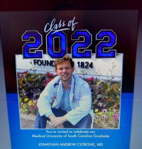 It looks like Dr. Jonathan Cutrone will be the last one in a long line of doctors I had the honor of working with over my 40 years as a college coach.  Congratulations Johnny. <a href="/winthropalumni/">Winthrop Alumni</a> <a href="/WUEagles/">Winthrop Athletics</a> <a href="/winthropu/">Winthrop University</a> <a href="/WinthropSoccer/">Winthrop Men's Soccer</a>
