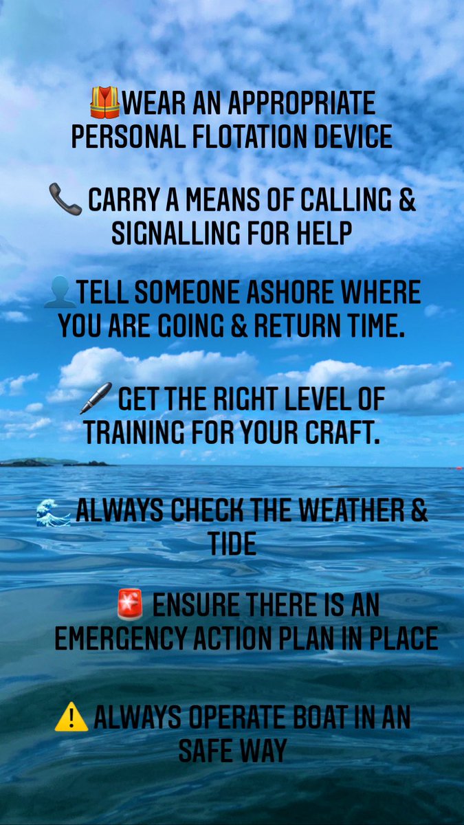 Having spent 2 days at a tragic drowning inquest this week I have never been more clear on the need for more #watersafety afloat

Detailed safety advice can be found 👉🏻rnli.org/safety

If planning to go afloat this weekend, you could save your life, or someone else’s by:
