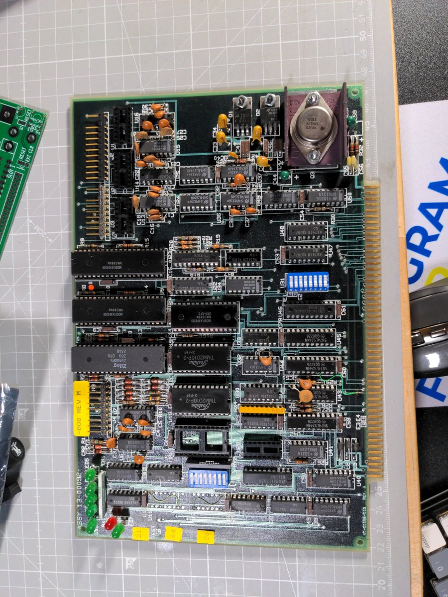 gbin's tweet photo. Hey crowd, I have bought this unknown Z80 s-100 board and I cannot find what it is... It looks like the ROM is missing. Anybody is familiar with those? I would love to make it boot! Timecodes are from 83 while the Z80 has been replaced with an 85 part. https://t.co/i3X6mt7TOy