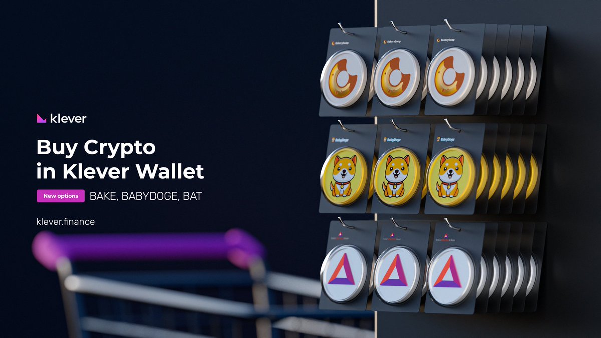 klever_io's tweet photo. Klever introduces new fiat-to-crypto buying options 🔥

1⃣ @bakery_swap | #BAKE
2⃣ @babydoge | #BABYDOGE 
3⃣ @AttentionToken | #BAT 

Download &amp; buy using #Klever Wallet ⤵️
https://t.co/bxSaWz24vI https://t.co/u0GvwAQUSs