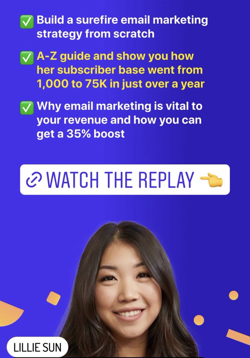 Lillie__Sun's tweet photo. Got to share all things email marketing at @EcomWorldConf this year!

Email was the first organic channel I completely owned, I did:

✅ Strategy
✅ Copy
✅ Design
✅ Content Calendar
✅ Analytics
✅ List Growth

Still love this channel but thank god I don’t design anymore 🙆‍♀️ https://t.co/lKEaKrXEyP
