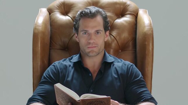 henrycavilland's tweet photo. henry cavill and reading the witcher https://t.co/9zqezWHLcb