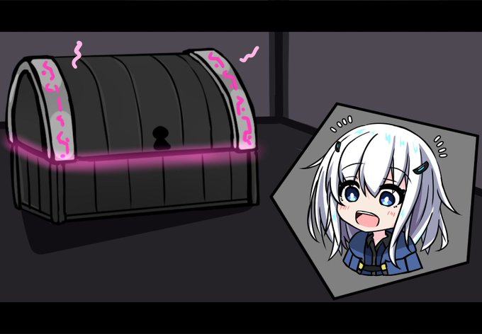 ダンジョンで宝箱を発見したこどもてゅるくちゃん! 