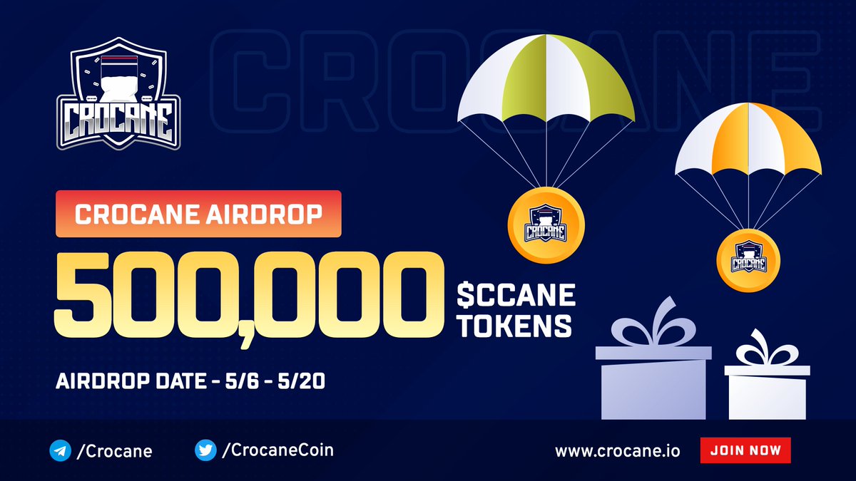 CrocaneCoin's tweet photo. 🔥 CROCANE AIRDROP - TOTAL REWARDS $4000🔥

⏰ Deadline: May 20th
🏆 Reward: 500,000 CCANE Tokens for 900 winners
- Top 100 ref: 1,000 tokens per winner
 -800 random: 500 tokens per winner

 JOIN Airdrop Now: https://t.co/WcdtU6Jdva
 
#CronosChain #crofam #CRO #airdrop #giveaway https://t.co/HbHR9bAJLJ