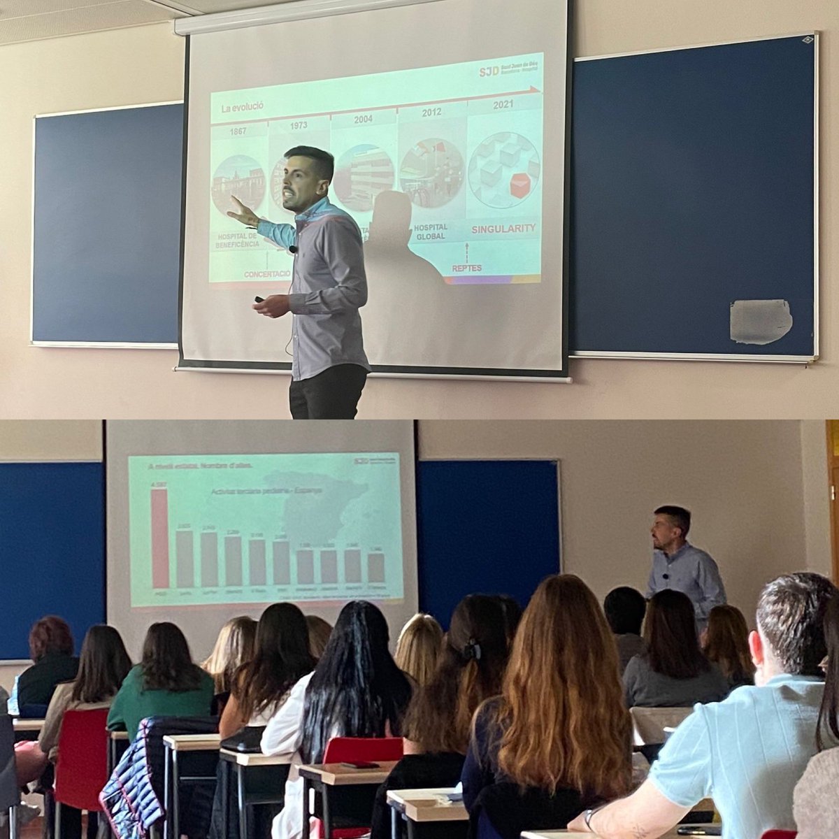 enfermeratweet's tweet photo. Durante todo el día he estado con los alumnos de cuarto del grado de enfermería del Campus Docent Sant Joan de Déu.

Con mis compañeros hemos presentado el @SJDbarcelona_es en la Jornada de Inserción Laboral.

Gracias futuras enfermeras por vuestra participación. 

¡0s esperamos! https://t.co/NPWVOlg9xP