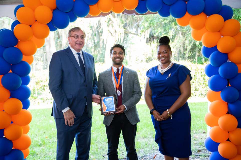 Mathew Sebastian, a @UF College of Medicine MD-PhD student, was recently honored with two UF Presidential Service Awards and the Professional Student Outstanding Service Award for his community volunteer work! Congrats, @TheMatSebastian! Learn more at go.ufl.edu/t2wh080