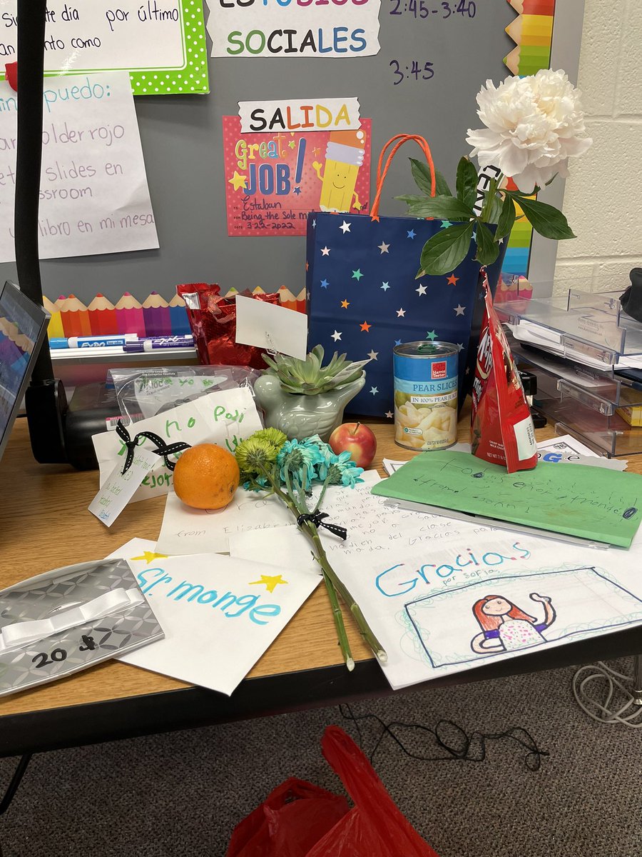 Estmonge12's tweet photo. Feeling grateful at @JeffreysGroveES with these awesome details which are not only 😋 but intentional. One of them, just as an example, shows me as a watering can sprinkling water on my flowers (students) with a thank you caption that says: thank you for making us grow🥹 https://t.co/PRb1VaOu2L