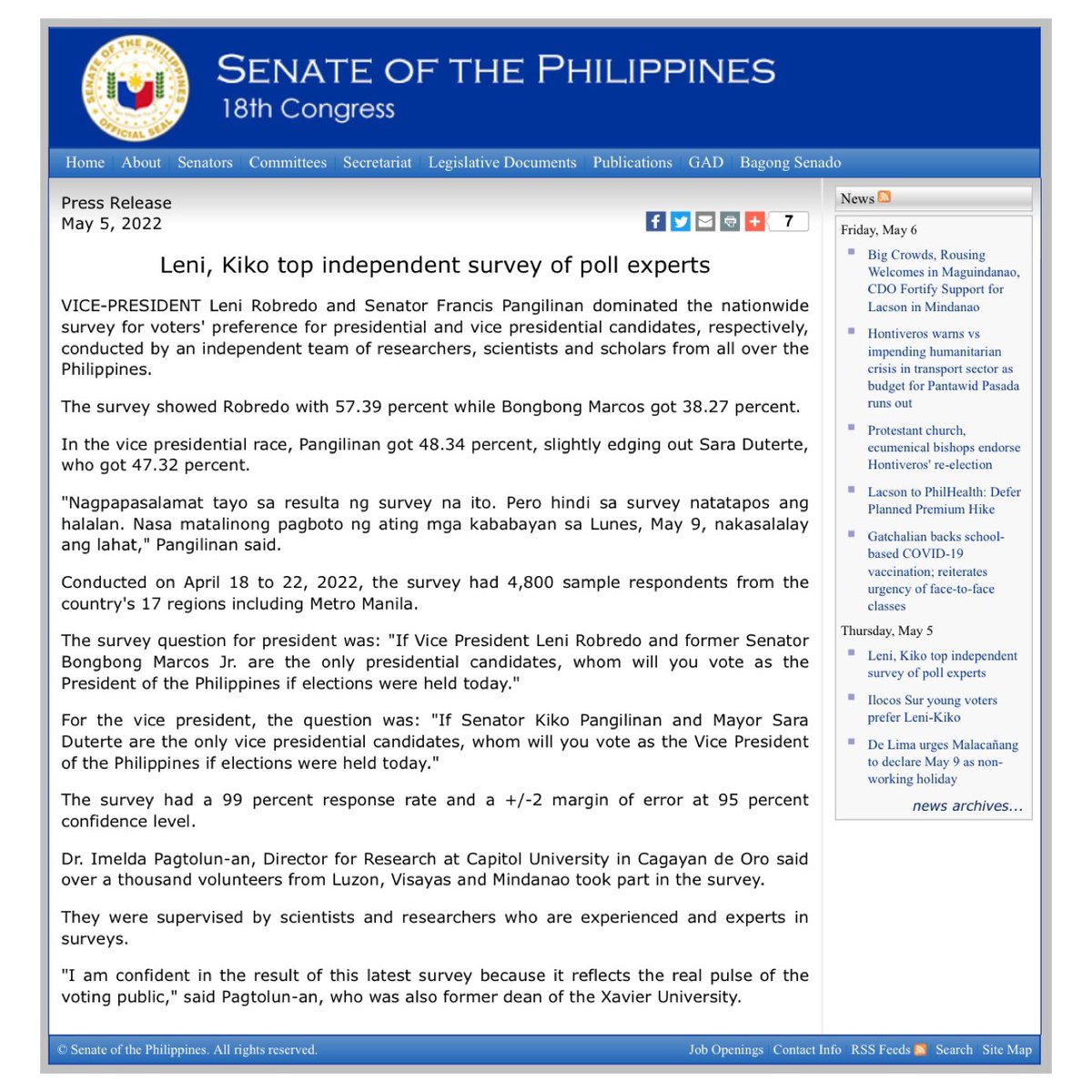 ricci_richy's tweet photo. HAVE YOU ALL SEEN THIS SENATE PRESS RELEASE?!? 

“Leni, Kiko top independent survey of poll experts”

Link: https://t.co/IO2P5uQ3Vy https://t.co/PI2JL760Eq