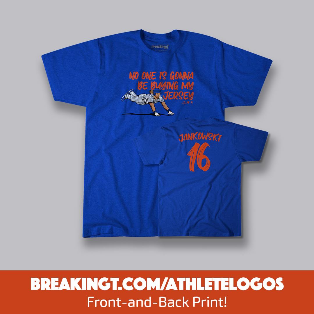 🚨 Free Shirt Friday! 🚨

RT and Follow to enter to win this Travis Jankowski shirsey! Winner announced tonight! #LFGM 

breakingt.com/collections/th…