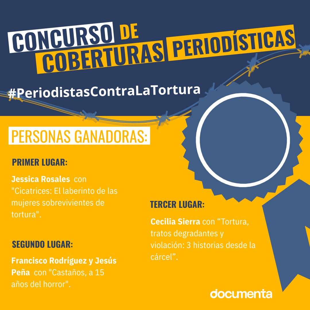 !Conoce a las personas ganadoras de nuestro concurso #PeriodistasContraLaTortura! 🎉

Y no te pierdas nuestro comunicado al respecto. 
👉 bit.ly/ResputadosPvsT