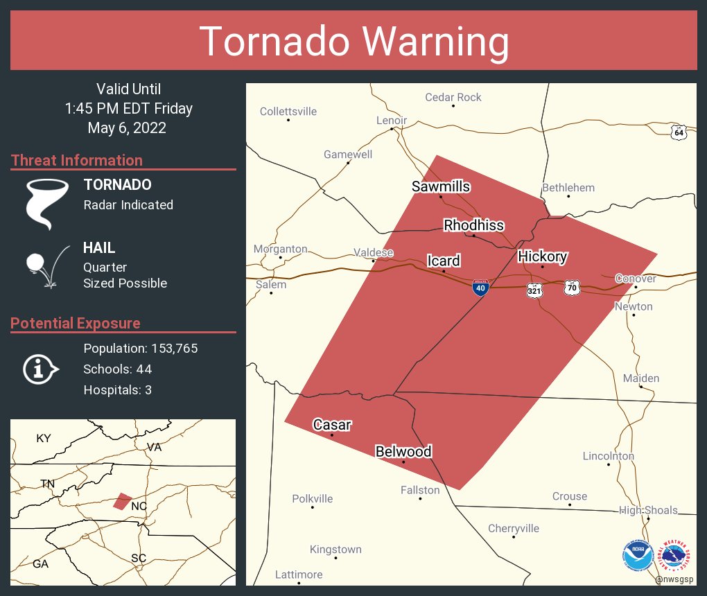 NWS Tornado on Twitter "Tornado Warning continues for Hickory NC