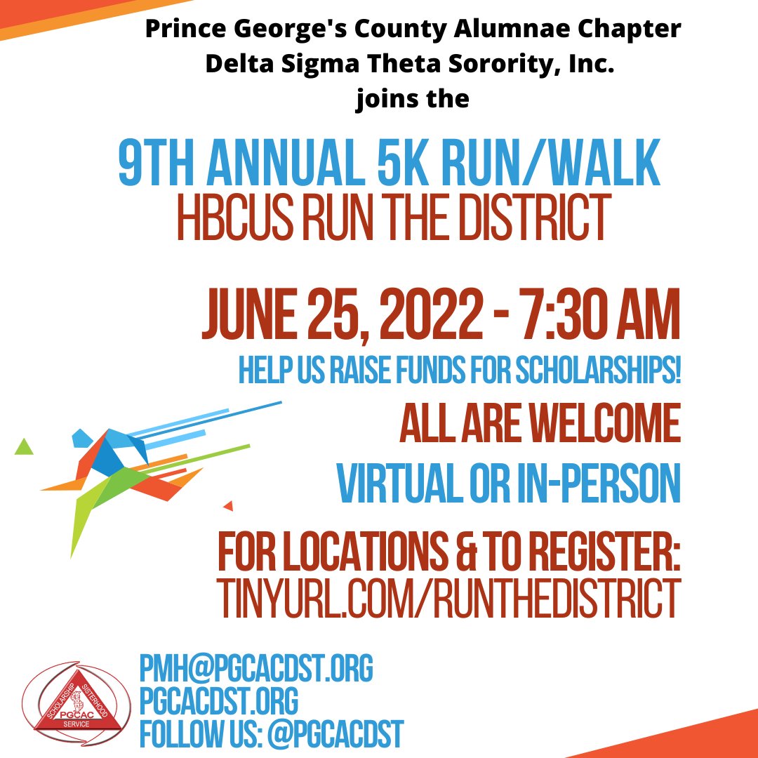 You're invited to "#HBCUs Run the District" 5K run/walk on June 25 to raise 💰 for scholarships. Register for the race: tinyurl.com/RunTheDistrict or donate to the giveback: tinyurl.com/RunTheDistrict…