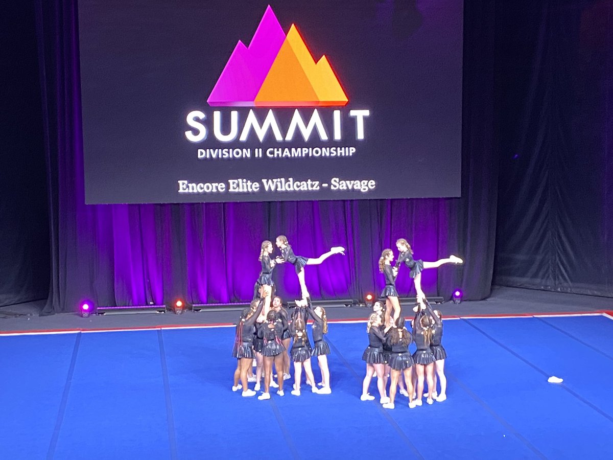 JA_CheerEmcee's tweet photo. @encoreelite Savage on the floor trying to continue their climb in Small Junior L2 (17-22) at the @varsityallstar D2 Summit. 

#d2summit #thesummit22 #summit #rruurrrrreeeeeaaaaddddyyyyy #cheer #allstar https://t.co/A0qHsqAa3I