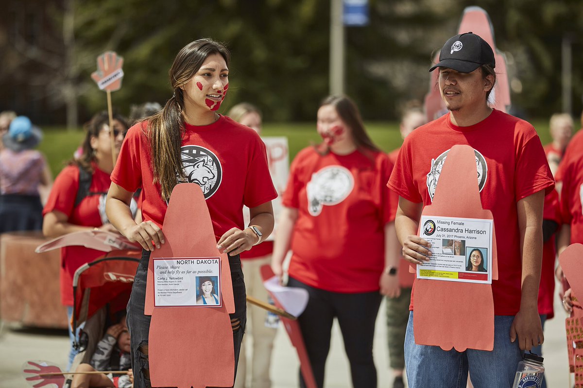 MSUBobcatsWBB's tweet photo. It’s important to remember we are more than what our fans see on court. We are leaders &amp; influencers @Kola_BadBear was co-chair of MSU’s National Day of Awareness for Missing &amp; Murdered Indigenous People. We stand strong with her in support of MMIP. Photos/Adrian Sanchez Gonzales https://t.co/tg70KXUMhR
