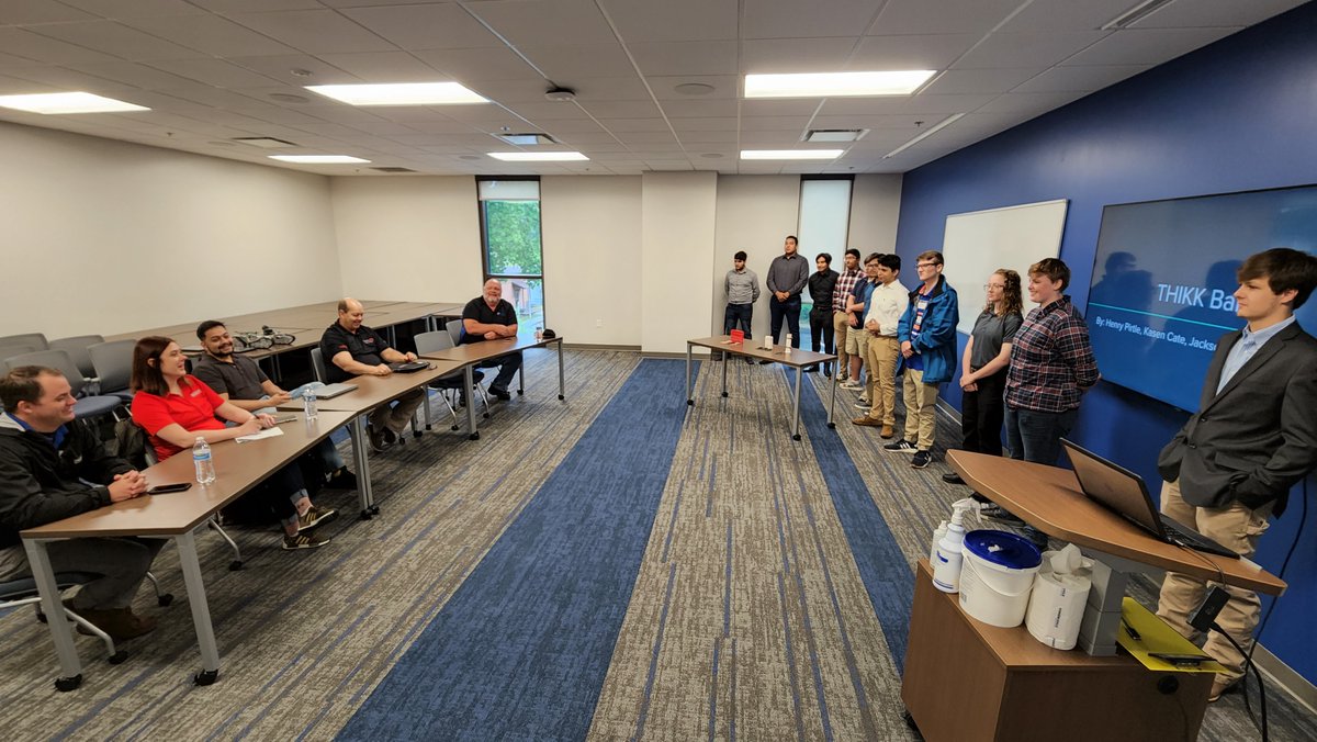 Gluckaneering's tweet photo. Our EDD class presented their humanitarian/sustainability projects to local Industry &amp; Business leaders in a "Shark Tank" event! The projects were critiqued, feedback was given, and 'investments' were made! Congrats to "Blue Raider Cycles" for earning the most investment! @CCSCTE https://t.co/sNUptdvOU2