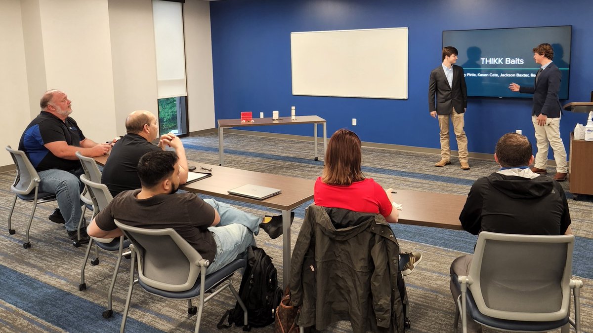 Gluckaneering's tweet photo. Our EDD class presented their humanitarian/sustainability projects to local Industry &amp; Business leaders in a "Shark Tank" event! The projects were critiqued, feedback was given, and 'investments' were made! Congrats to "Blue Raider Cycles" for earning the most investment! @CCSCTE https://t.co/sNUptdvOU2