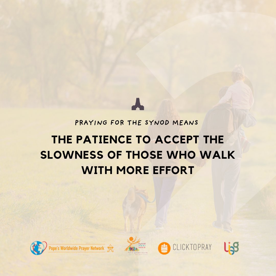 Synod_va's tweet photo. We #walktogether in this synodal process in mutual listening, respect, and openness to the inspirations of the Holy Spirit because the Synod is first and foremost, a spiritual process. But what does praying for the Synod mean? #synod #listeningchurch #prayforthesynod https://t.co/biVGDH4I6y