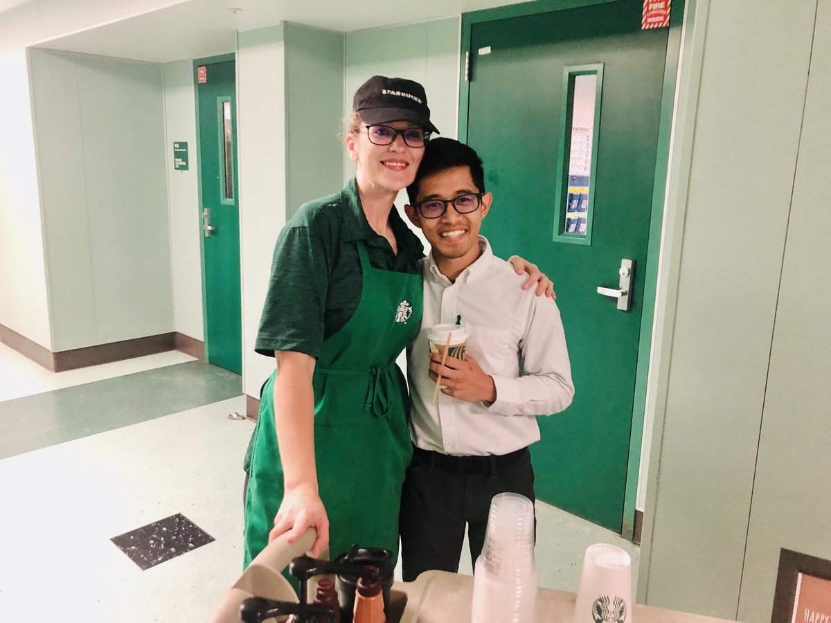 VirtuallyVargas's tweet photo. Mrs. Morse, @SPRINGHIGHLIONS Instructional Specialist, showed our science teachers how appreciated they are by becoming their personal @Starbucks barista for the day! 🧬 🧪 ☕️ https://t.co/S08DjoyivQ