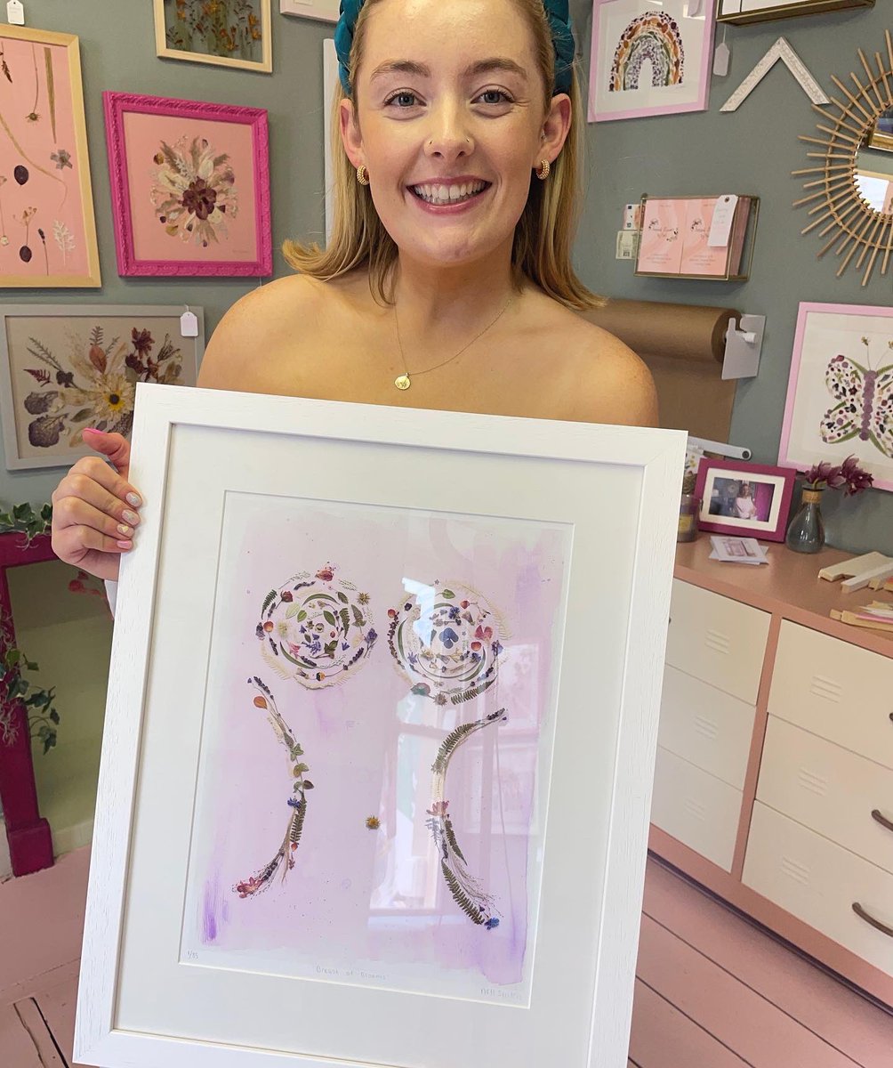 Breast of Blooms | Limited Edition Fine Art Print | 20% of sales will be donated to @BreastCancerIreland | Available online &amp; in our studio on Roche’s St! 🫶🏼

pressedflowersbynell.com/product-page/b…