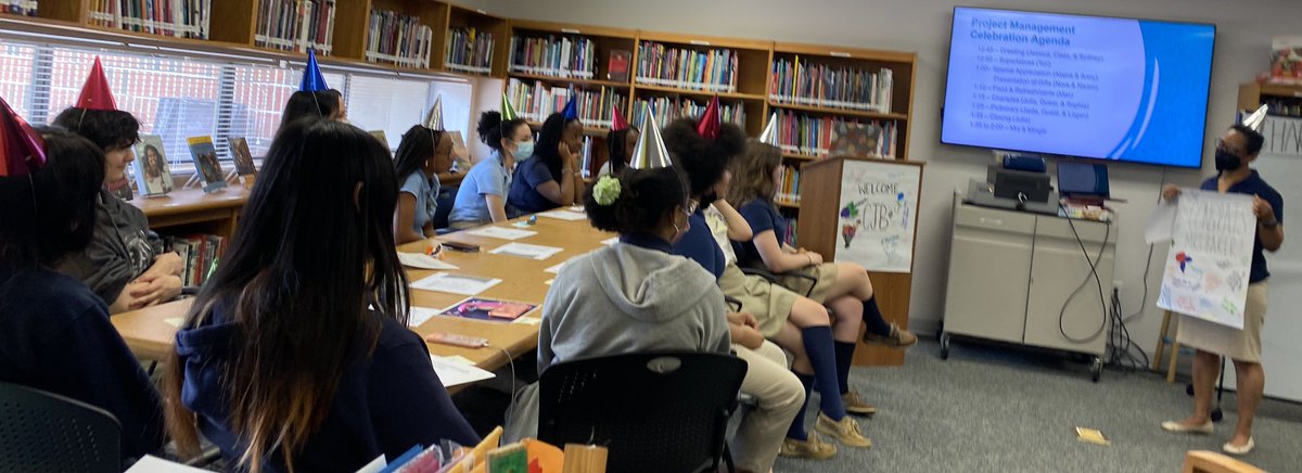 The <a href="/WakeGirlsLead/">WYWLA</a> Project Management class planned and hosted an afternoon celebration, with honored guests <a href="/carla_jernigan/">Carla Jernigan-Baker</a> and @EHanna_WYWLA The party included hats, words of appreciation, gifts and snacks!  #wywla2022