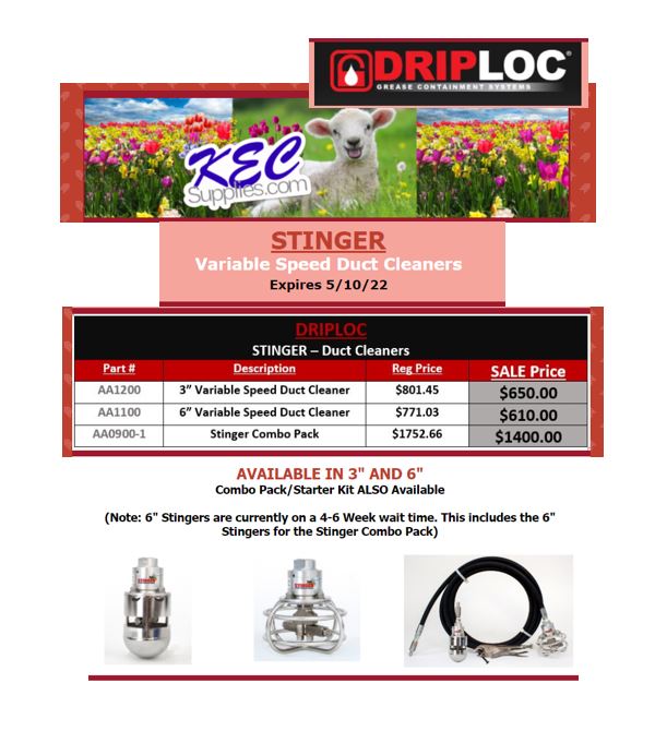 KECSupplies's tweet photo. **REMINDER**
Now on SALE @ https://t.co/2idXcG0pxg
*Driploc - Stinger Duct Cleaners!! (3", 6" and Combo Pack)
Sale Expires 5/10/22
Find this GREAT Deal by following the link below!
https://t.co/ezernfeyjB
#Sale #Driploc #Stinger #DuctCleaners https://t.co/BXNKECWoq8
