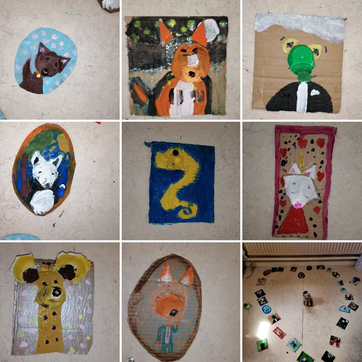 A lovely way to finish up the week by creating our animal carton portraits!🐰🐶🐻🦊 <a href="/kinvarans/">Kinvara NS</a>