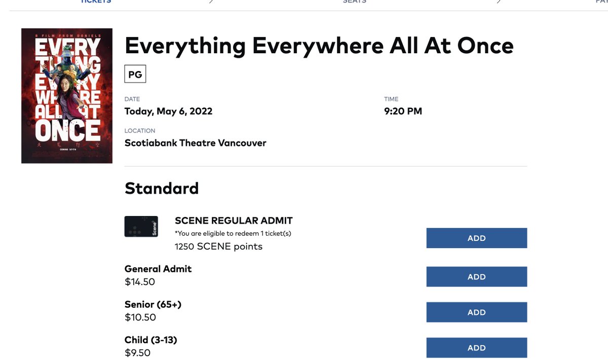 DuncanSBX's tweet photo. @CineplexMovies Your UI needs some work. Why is my CineClub tickets showing in one movie time and not the other? https://t.co/d0sh06KS8X