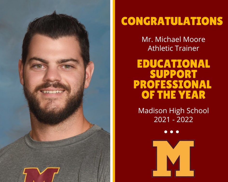 DodgerAthletics's tweet photo. Congratulations to our 2021 - 22 Teacher of the Year, English Teacher Mr. Oswin and our Educational Services Professional of the Year, Athletic Trainer Mr. Michael Moore!!! #DodgerProud https://t.co/KunwTnXVdO