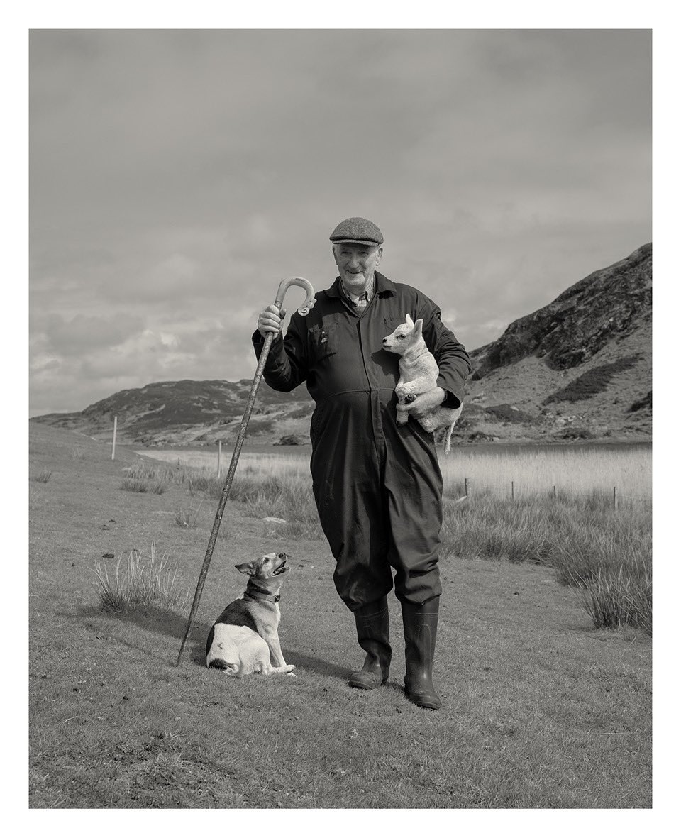 DocuScotland's tweet photo. As part of our #ShowUsColonsay event this week, @craig_easton has been making new portraits of islanders he photographed in 1996.
He caught up with crafter Archie McConnel with his lambs just as he did all those years ago.
#photography #colonsay @CreativeScots @StreetLevel_ https://t.co/iniNMqtuGr