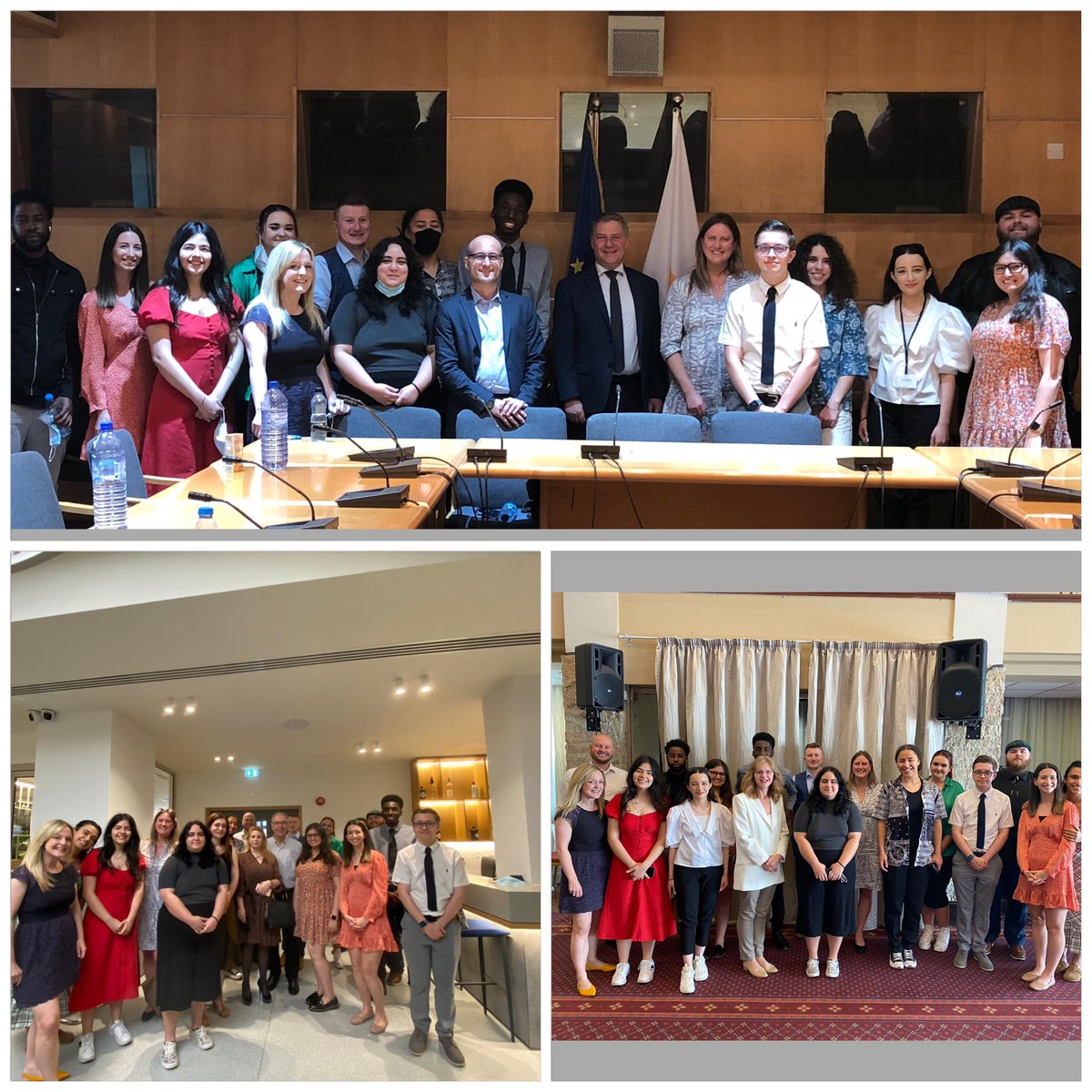 RoyalCWSociety's tweet photo. On day 2 of #CWYouthExchange #Cyprus we visited the House of Representatives, met with Perm. Sec. @kkorneliou @CyprusMFA, met with Vice-Chair of @thercscyprus @EmiliosASolomou &amp; discussed #socialaction with @AusHCCyprus before attended the opening night of #Tsemberi Fashion https://t.co/URQJ8BQDBB