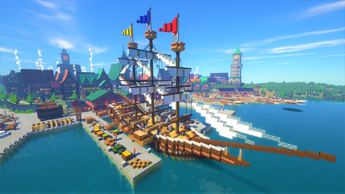 ttnewt1's tweet photo. 停泊する帆船🚢

#マインクラフト
#Minecraft https://t.co/mlDEPNGT3E