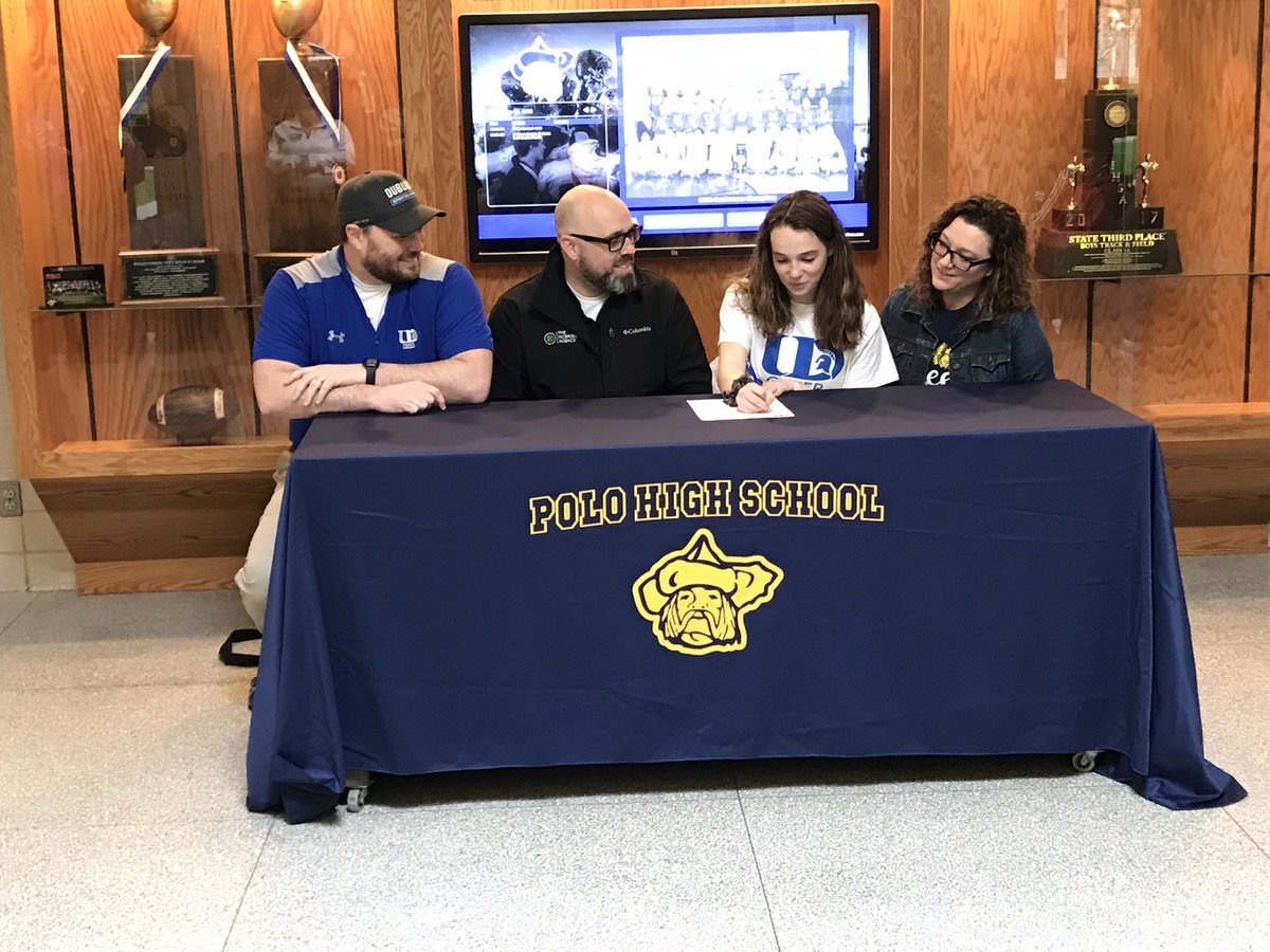 Morgan McBride will officially continue her cheerleading career at the University of Dubuque next year. Best of luck Morgan.