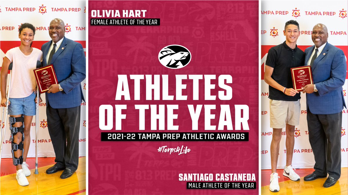 🏆 Congratulations to Olivia Hart and Santiago Castaneda on being named Tampa Prep’s 2021-22 Female and Male Athlete of the Year!

🐢 #Terps4Life // #Success