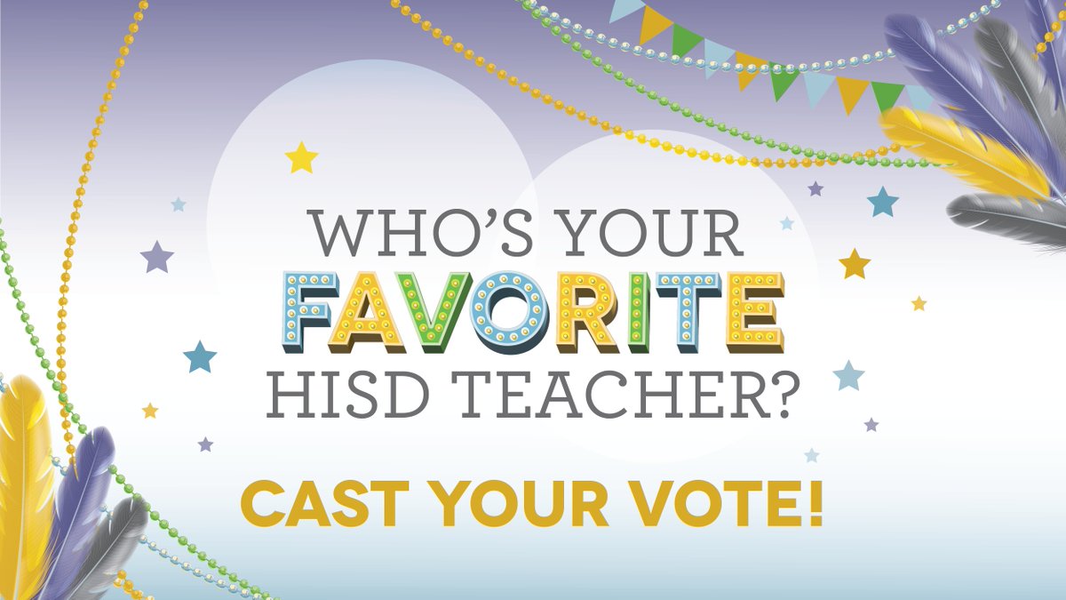 HoustonISD's tweet photo. Today is the last day to cast your vote for Fan Favorite Teachers of the Year! Vote now! https://t.co/ytN2X7VoMg https://t.co/z2UNWOTwt9