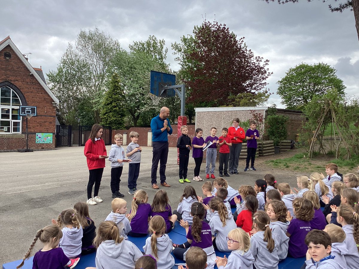 cutthorpe's tweet photo. Another lovely afternoon here at Cutthorpe PS celebrating our workers of the week and stars of the week. We also have some sporting champ’s, hockey players &amp; Small School Sports Hall Athletics finalists!  Well done everyone. Keep up the hard work #teamcutthorpe 🧑‍🎓 🏃‍♂️👏 https://t.co/oKZd9sOg2g
