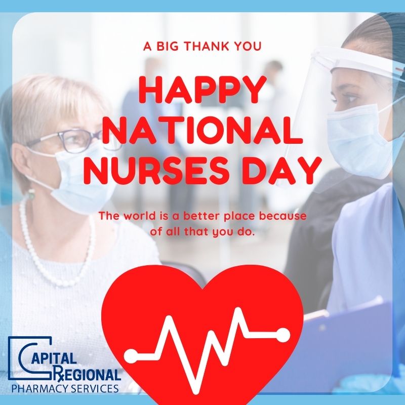 CapitalPharmacy's tweet photo. From all of us here at CRPS, Happy National Nurses Day to our amazing community of nurses!! Thank you for your sacrifice and care each day. https://t.co/Q5TchXZbI0